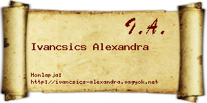 Ivancsics Alexandra névjegykártya